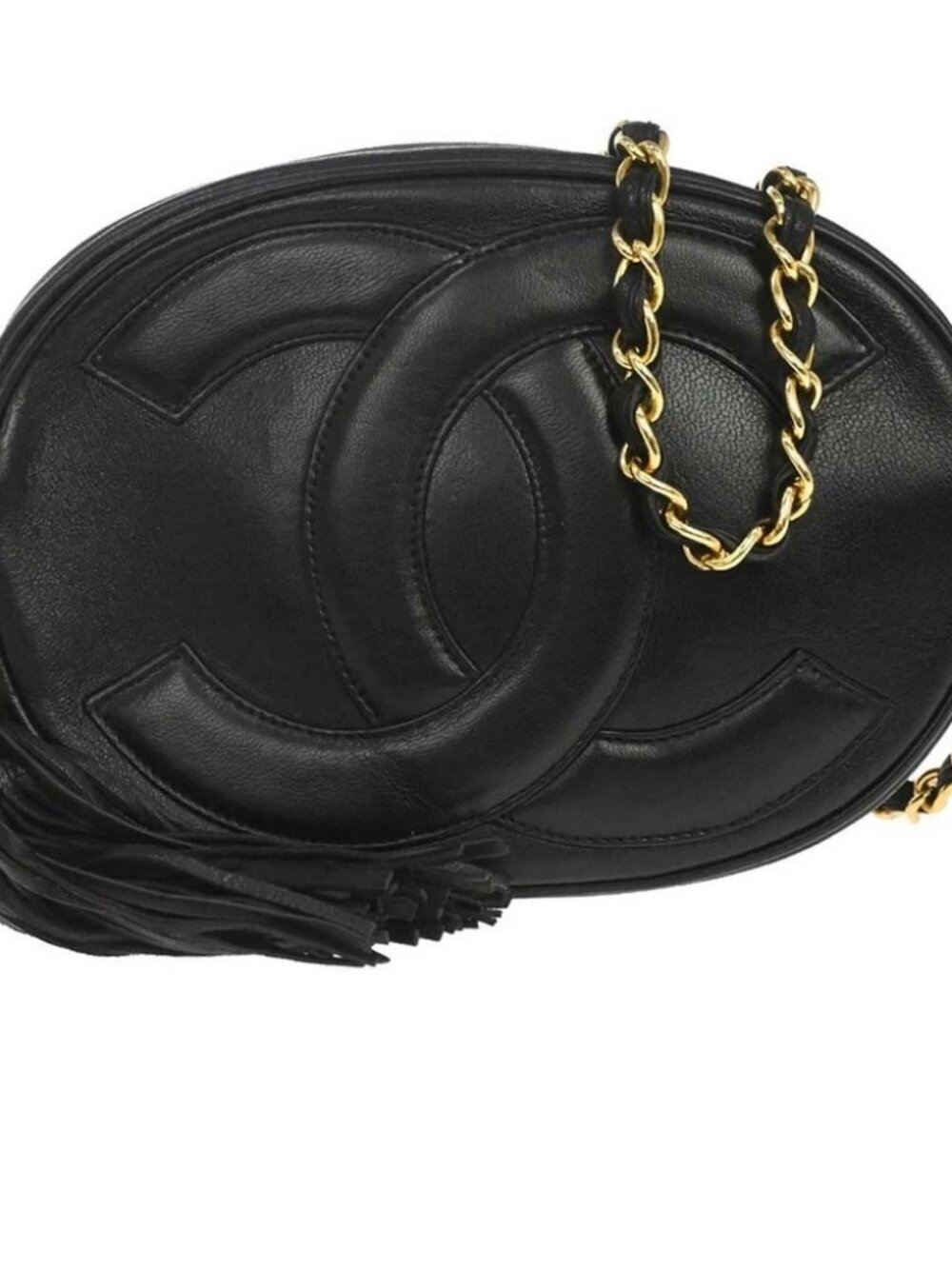 Chanel Black Lambskin Round Camera Bag Mini 187783
